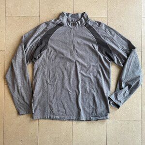 Avia Men's Dark Grey Athletic 1/4 Zip Jersey Sweater-Large